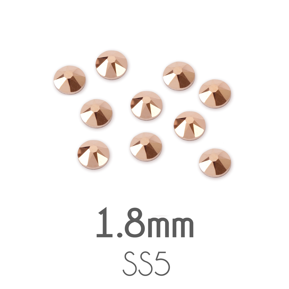 Beads & Swarovski Crystals 1.8mm Swarovski Flat Back Crystals, Rose Gold, Pack of 20